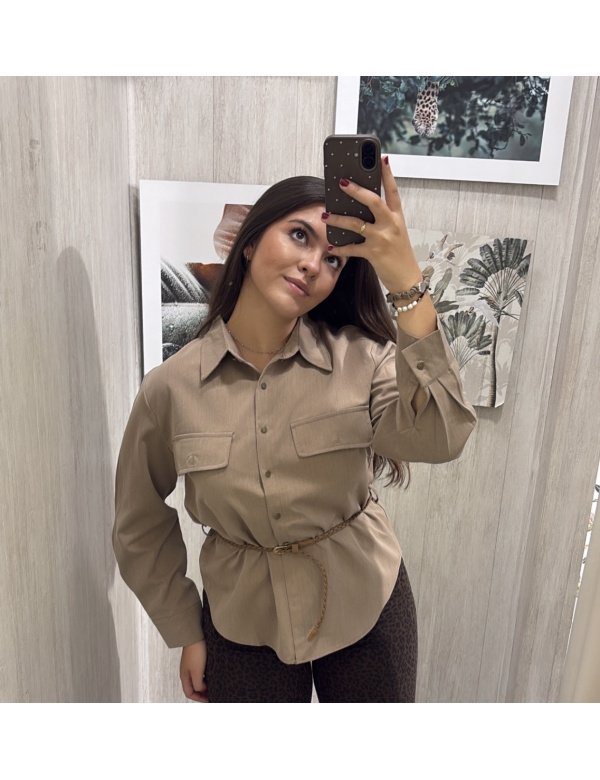 CAMISA BOLSILLOS CINTURÓN
