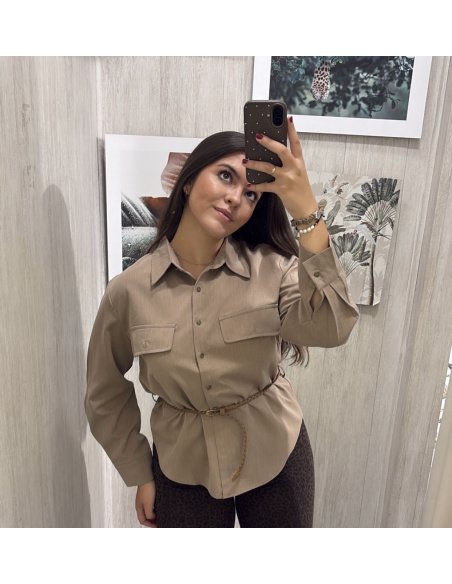 CAMISA BOLSILLOS CINTURÓN