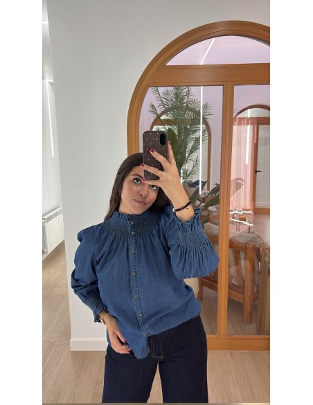 CAMISA DENIM CUELLO REDONDO