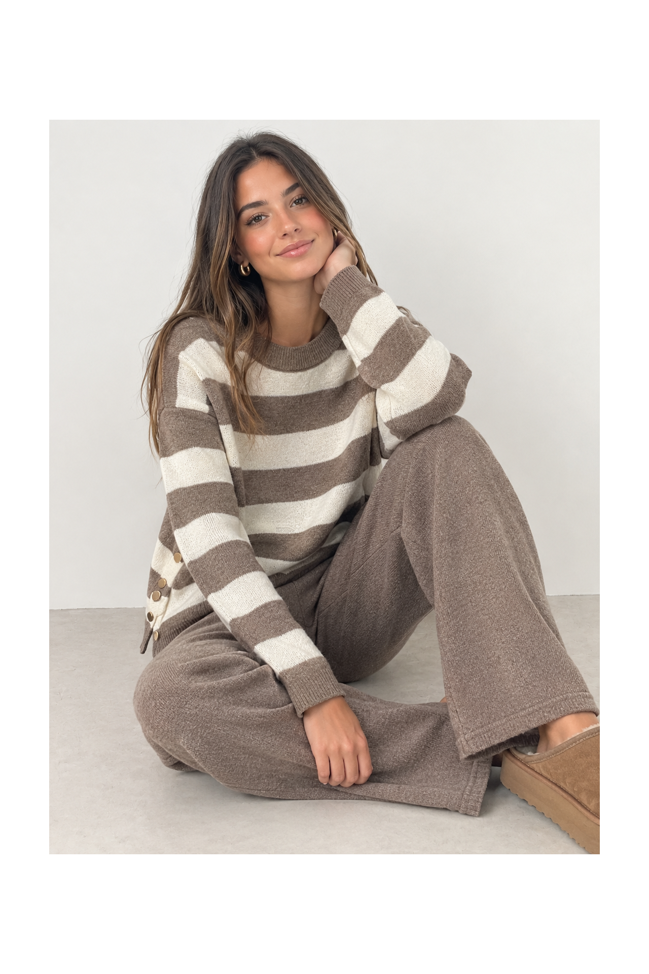 CONJUNTO PUNTO RAYAS BOTONES