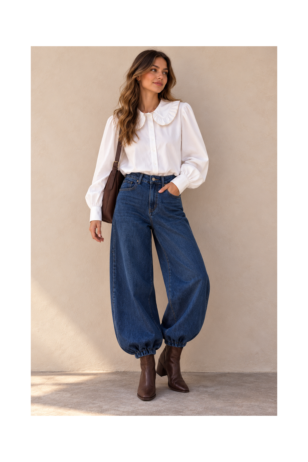CAMISA CUELLO VOLANTE BORDADO