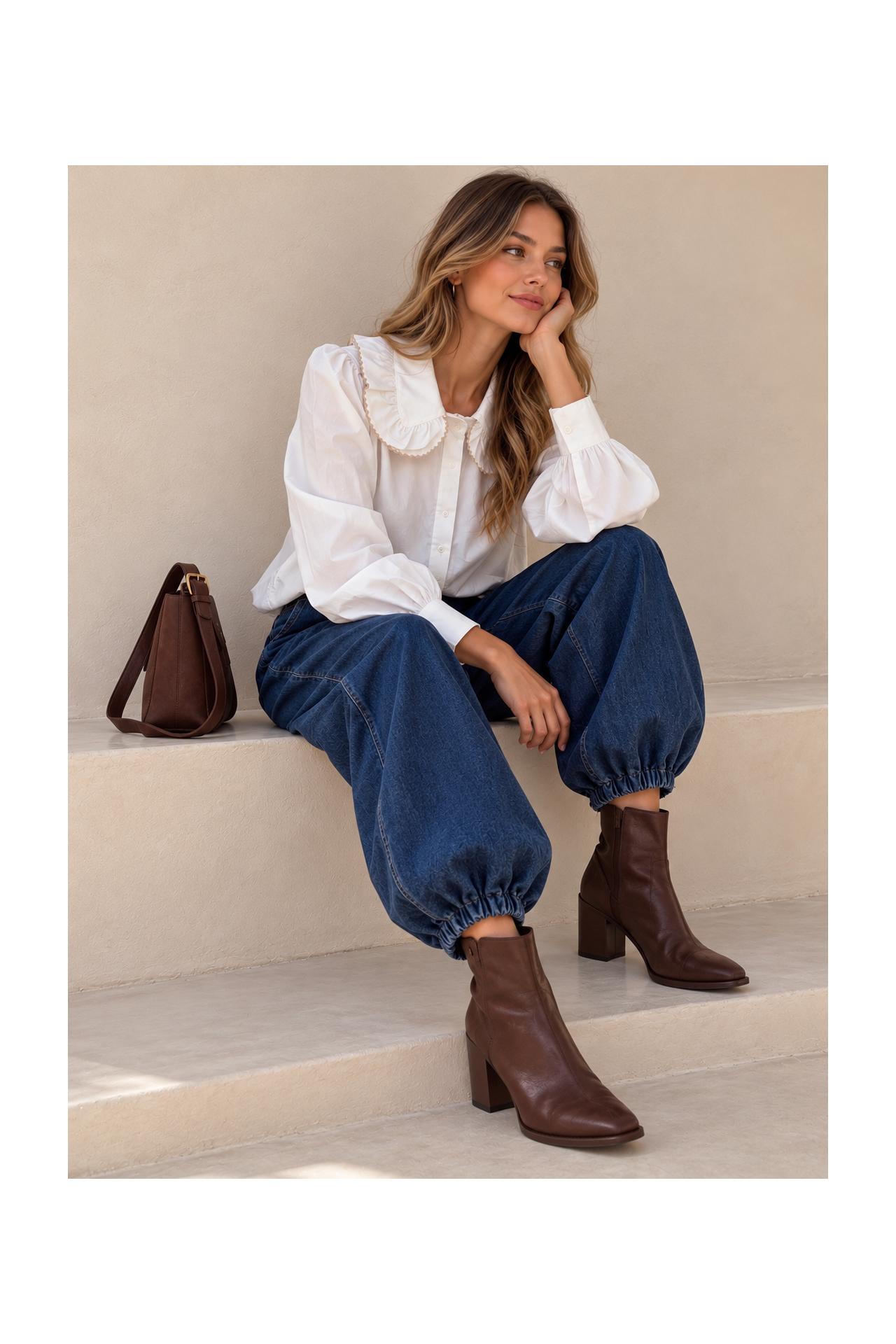 CAMISA CUELLO VOLANTE BORDADO