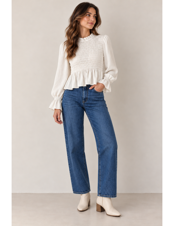 BLUSA NIDO DE ABEJA VOLANTE 2